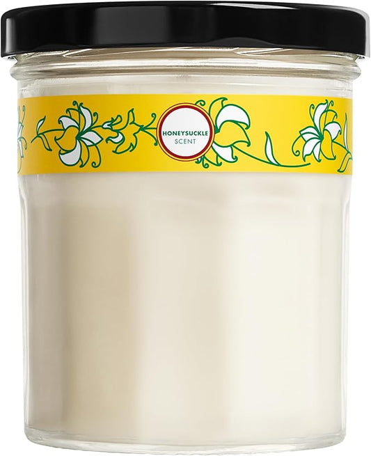 MRS. MEYER'S CLEAN DAY Soy Aromatherapy Candle, 25 Hour Burn Time, Made with Soy Wax and Essential Oils, Honeysuckle, 4.9 oz