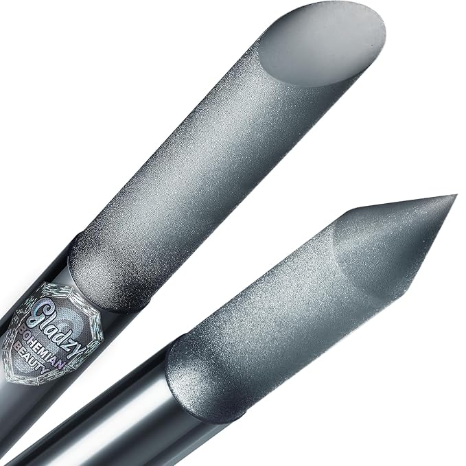 GLADZY Glass Cuticle Pusher - Manicure Cuticle Stick - Crystal Glass Cuticle Remover - Professional Nail Care Tool - Genuine Czech Quality Premium File Set