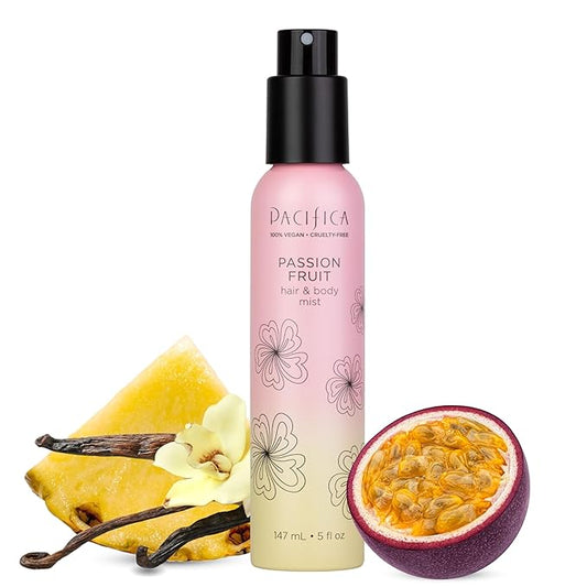 Pacifica Hair Mist Perfume & Full Body Spray for Women - Passion Fruit Body Mist Fragrance w/Pineapple, Orange Blossom, Vanilla, Sandalwood & Bergamot – Alcohol-Free, Vegan & Cruelty-Free, 5 oz