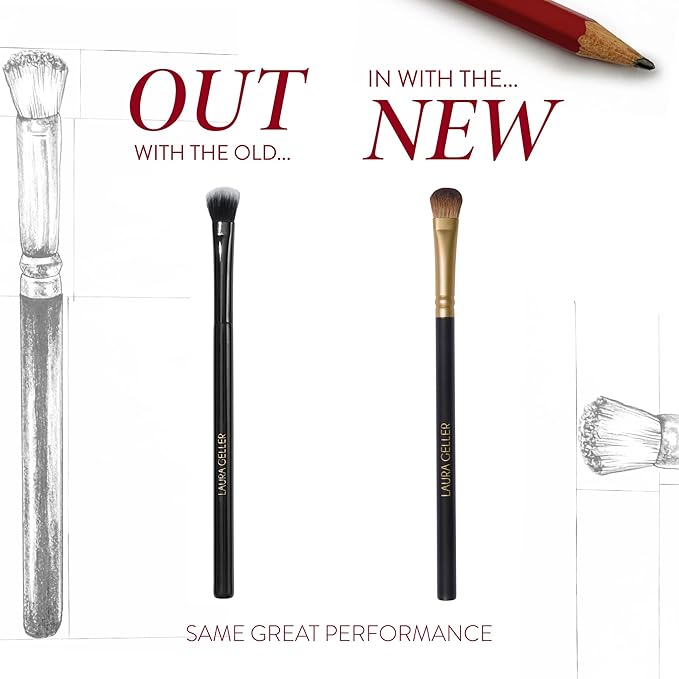 LAURA GELLER NEW YORK All-Over Eye Shadow Brush, Black Wooden Handle