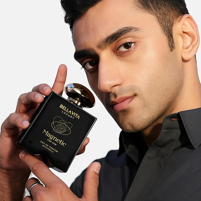BELLAVITA Luxury Mood Collection MAGNETIC Perfume for Men 100ml | Pheromone Inspired Technology Long Lasting Fragrance | Notes of Grapefruit, Jasmine and Vanilla | Gourmet, Spicy Premium Fragrance