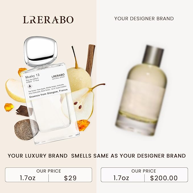 Ambre Musk Eau de Parfum - Inspired by L' Labo's ANOTHER 13 Perfume For Women & Men, Paraben Free, Vegan, Clean Ingredients, Unisex - Fragrance Spray 50 ml | 1.7 oz