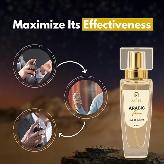 Arabic Aura Eau de Parfum Spray – Unisex Long-Lasting Perfume with Coffee, Jasmine, Vanilla & Cedarwood – Clean Luxury Fragrance for Day & Night, Travel Size, 50ml