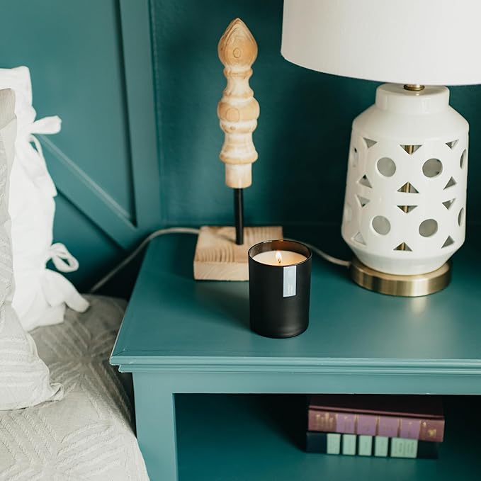 Calyan Wax Co. Passionfruit & Ginger Scented Candle - 75 Hour Burn - Luxury Non Toxic Soy Wax Candles - Long Lasting Black Tumbler Jar Candle for Home - 10.2oz