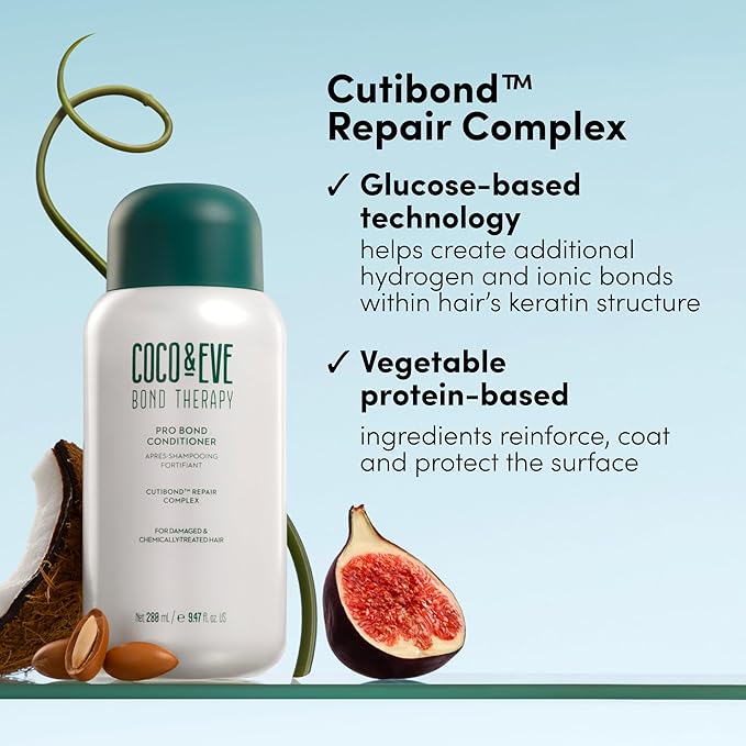 Coco & Eve Bond Therapy Pro Bond Conditioner. Strengthens and Repairs Hair Bonds with Less Breakage. Hydrating, Nourishing Conditioner for Damaged, Chemically Treated Hair. (9.47 fl oz)