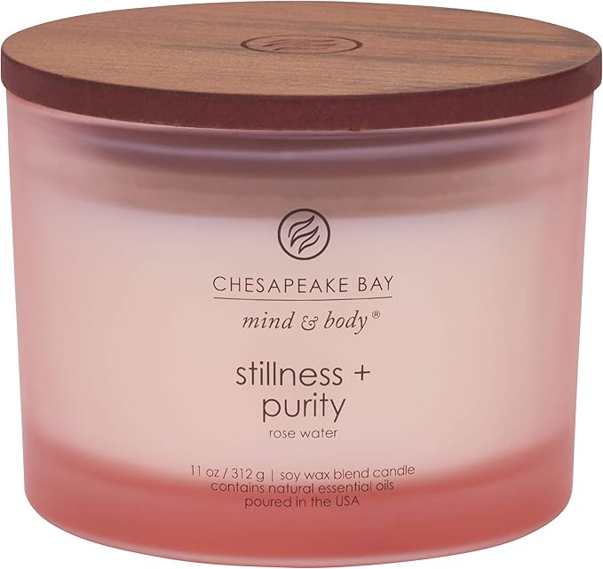 Chesapeake Bay Candle PT40896 Scented Candle, Stillness + Purity (Rose Water), Coffee Table,Orange, Home Décor