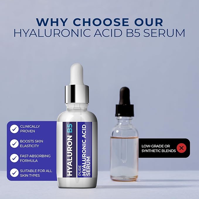 Hylunaric acid serum for Face - Acido Hialuronico B5 Serum for Women - Hydrating Serum for Fine Lines, Wrinkles & Anti Aging - 30ml