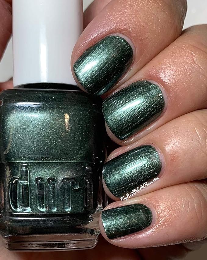 duri Nail Polish, 762 Spilling Tea, Hunter Green Metallic Shimmer, 0.45 Fl Oz