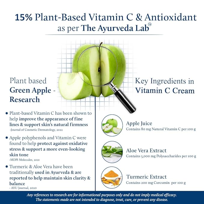Blue Nectar Plant Based Vitamin C Face Cream for with Natural Green Apple & Almond Oil | Deep Hydration & Nourishing Face Moisturizer for Women (13 Herbs, 1.7 Oz)