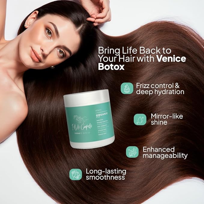 I Belli Capelli Venice Botox Hair Treatment - Reduce Frizz, Smoothness, Rejuvenates Dry and Damaged Hair, Deep Hydration, Volume Control,-Formaldehyde-Free, Organic Hair Botox (17.6 oz/500 ml)