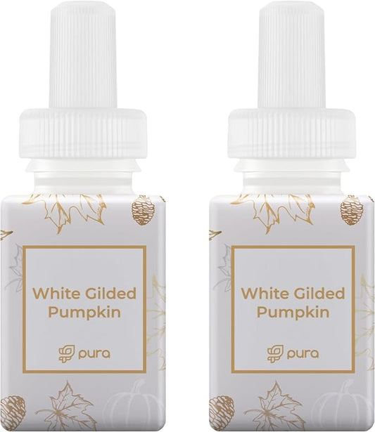 PuraHome Scent Refill - Smart Home Air Diffuser - Up to 120-Hours of Luxury Fragrance per Refill - Home Essential - Clean & Safe Diffuser Fragrance - 2 Pack, White Gilded Pumpkin