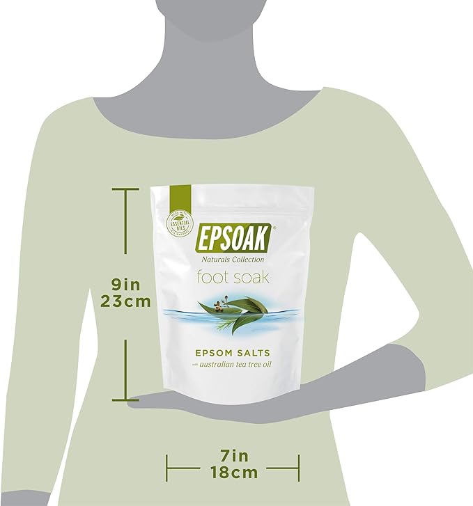 Tea Tree Oil Foot Soak with Epsoak Epsom Salt - 2 Pound Value Bag - Made in The USA