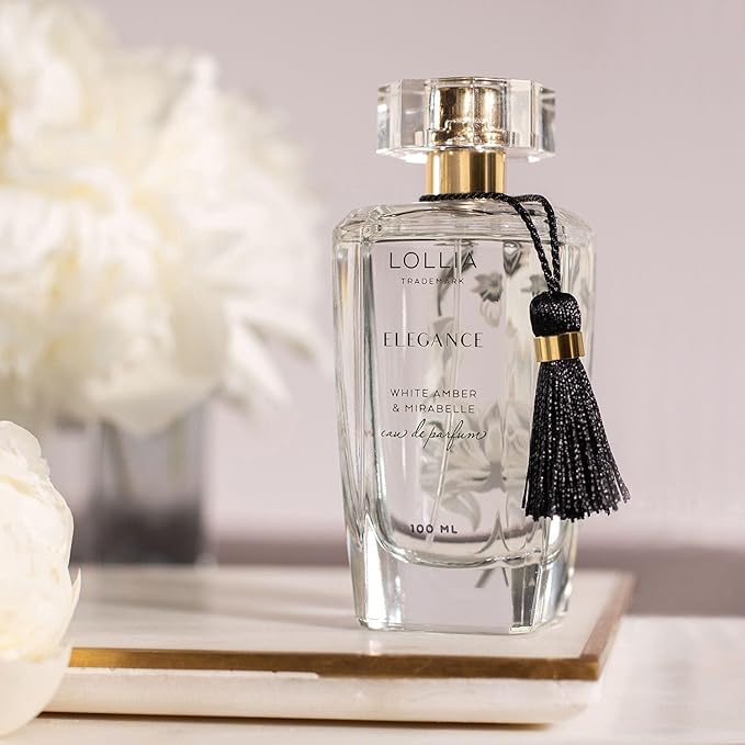 LOLLIA Elegance Eau de Parfum, 3.4 fl. oz. – White Amber & Mirabelle – Beautifully Captivating Perfume, Women’s Perfume, Eau de Parfum Spray for Women, Women’s Fragrance