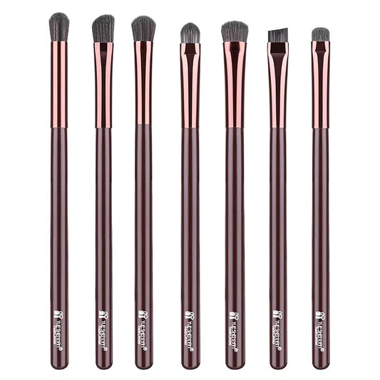 Eye Makeup Brushes Set, Premium 7Pcs Eyeshadow Brush, Professional Eye Brush for shadow lip Angled Eyeliner Eyebrows, Soft Hairs and Wood Handle.
