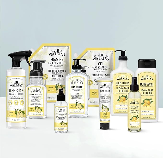 J.R. Watkins Naturally Hydrating Body Oil Mist, Lemon Cream, 6 fl oz, 2 Pack