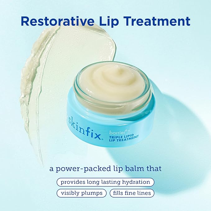 Skinfix Triple Lipid Lip Treatment - 0.27 oz - Hydrating, Volumizing Balm - Visibly Smooths Fine Lines - Fragrance Free - Vegan, Cruelty Free