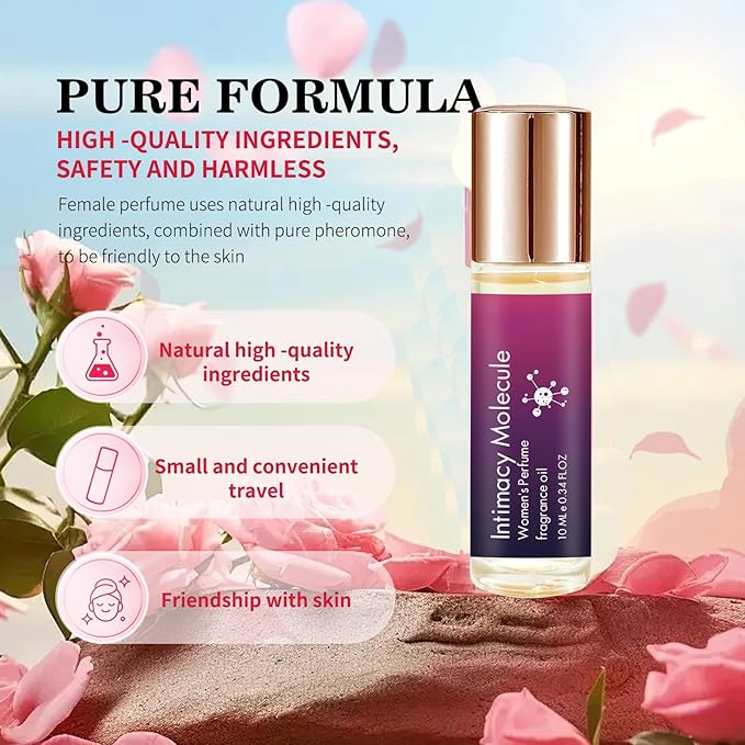 Pheromone Perfume for Women – Roll-On Travel Size Rollerball Fragrance – Long-Lasting Clean Scent with Essential Oils – 0.34 Fl Oz (10ml) (Velvet Bloom)