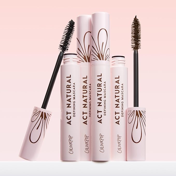 ColourPop Act Natural Defining Mascara - Clump-Free Black Mascara to Lift, Lengthen & Define Lashes - Made with a Soft, Flexible Brush - Black (0.3 oz)
