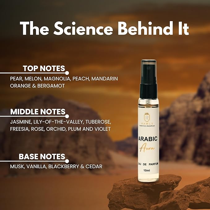 Arabic Aura Eau de Parfum Spray – Unisex Long-Lasting Perfume with Coffee, Jasmine, Vanilla & Cedarwood – Clean Luxury Fragrance for Day & Night, Travel Size, 10ml