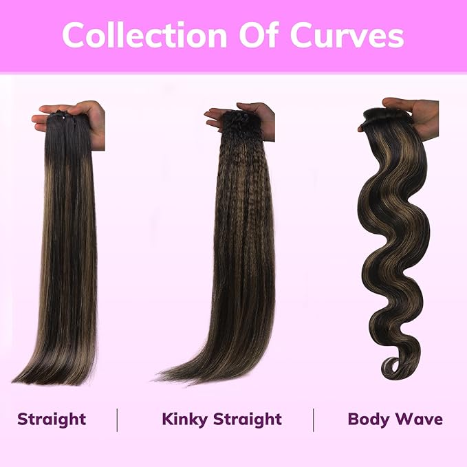 IDN BEAUTY Seamless Clip In Hair Extensions Human Hair Body Wave 130g 1B/6/1B Balayage Natural Black to Chestnut Brown Remy Hair Seamless Clip Ins For Black Women PU Invisible Edge 14 Inch 9pcs