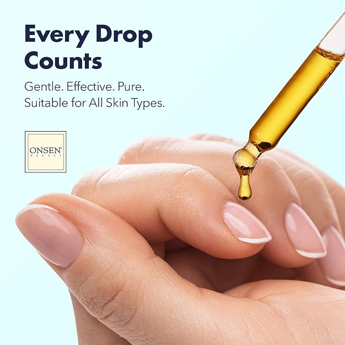 Onsen Secret Nail & Cuticle Repair Oil (2x30ml) - Dry Oil Formula - Japanese Tsubaki, Tea Tree & Jojoba - Strengthens Nails, Repairs Cuticles, Hydrates Skin & Hair - Natural & Vegan