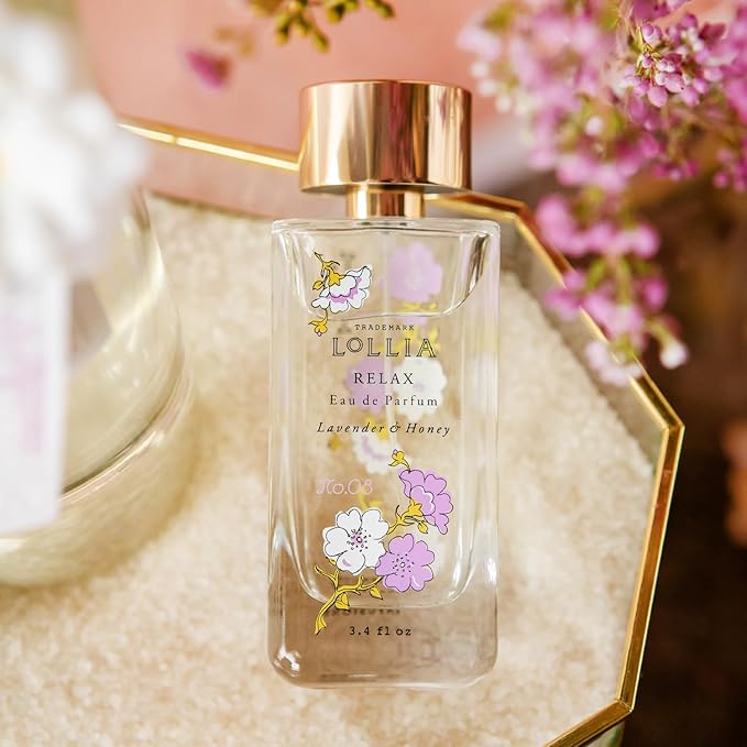 LOLLIA Relax Eau de Parfum, 3.4 fl. oz. - Women's Fragrance with Lavender & Honey, White Orchids, Indian Amber & Tahitian Vanilla