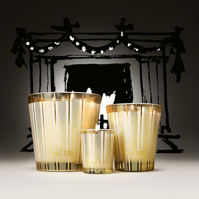 NEST New York Scented 3-Wick Candle, Winter Chai - 21.2 oz - Up to 100-Hour Burn Time - Reusable Glass Vessel