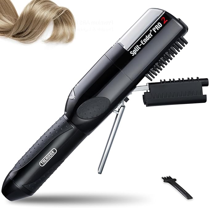 Pro 2 - Original Professional Beauty Tool - Cordless Split End Hair Trimmer for Damaged, Dry, Brittle, Frizzy, Curly or Straight Hair (Black)