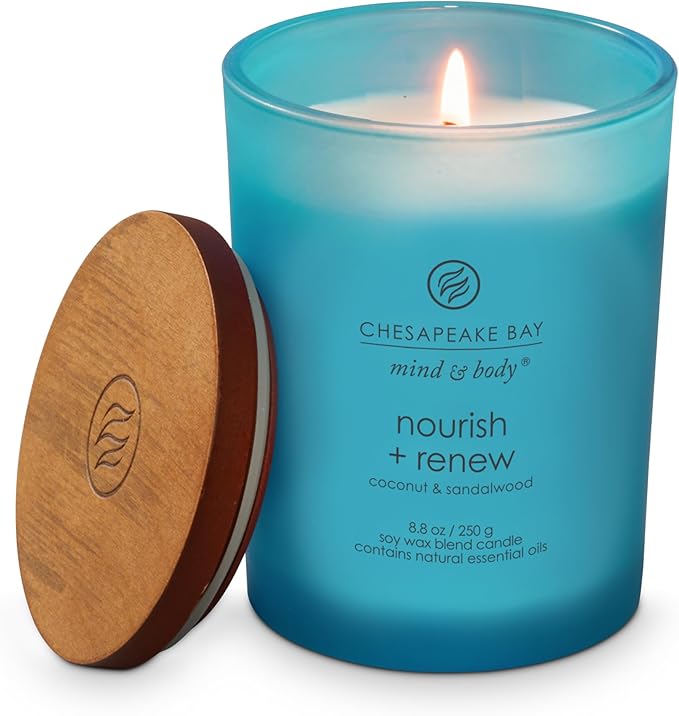 Chesapeake Bay® Candle Mind & Body Medium Jar Candle, Nourish + Renew (Coconut & Sandalwood)