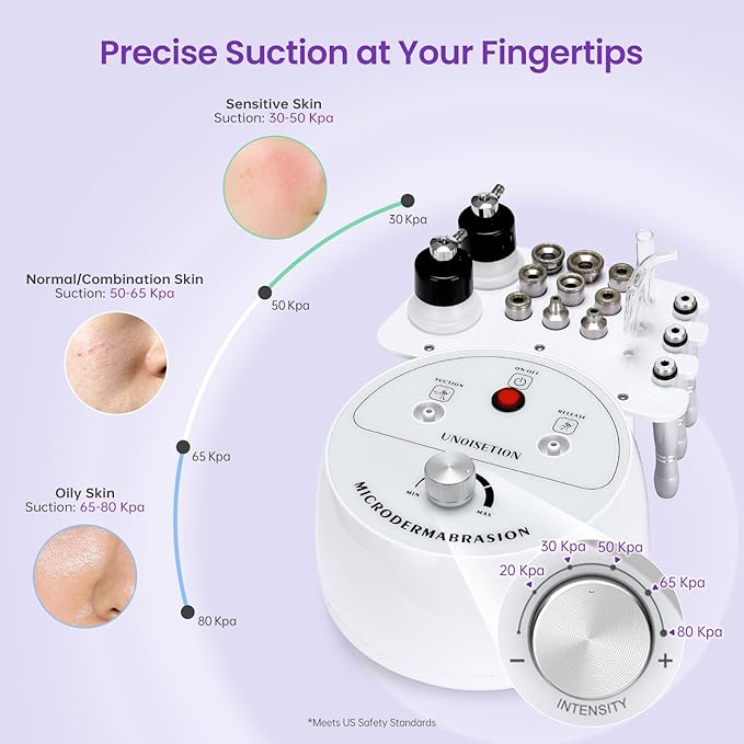 Diamond Microdermabrasion Machine Professional, 3 in 1 Dermabrasion Facial Peeling Skin Care Device for Salon Personal Home Use