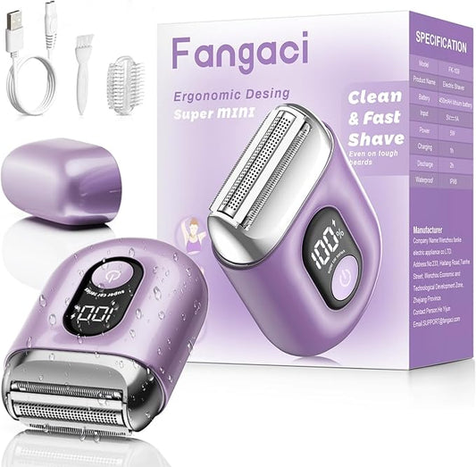 Cordless Electric Shaver for Women: Mini Electric Razors with LED Display - Rechargeable Bikini Trimmer - IPX7 Waterproof Wet Dry Face Razor for Body Pubic Leg