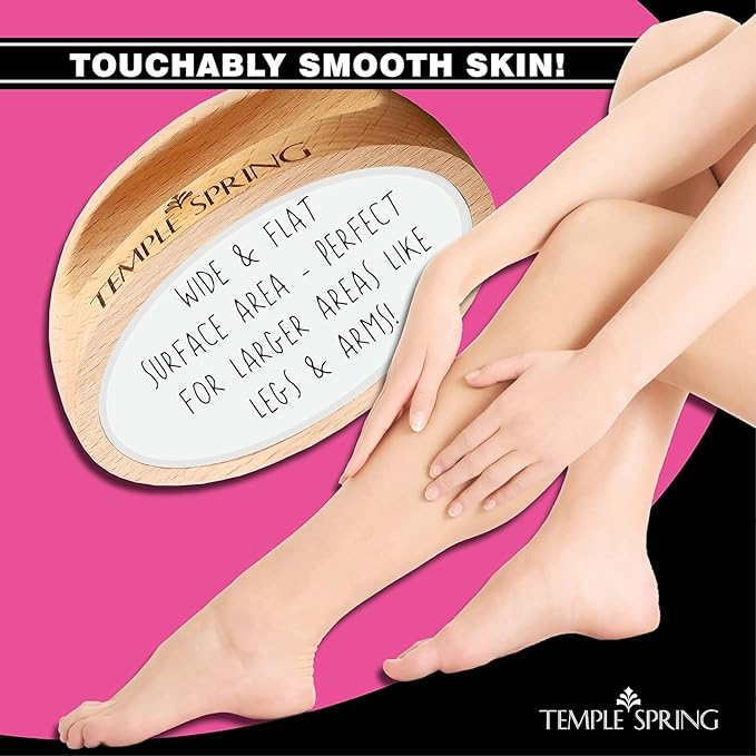 Temple Spring Crystal Hair Eraser - Beauty Tools + Accessories for Painless Hair Removal-Crystal Hair Remover for Silky Smooth Skin - Exfoliating Wooden Magic Hair Removal Stone for Legs+Body -Classic