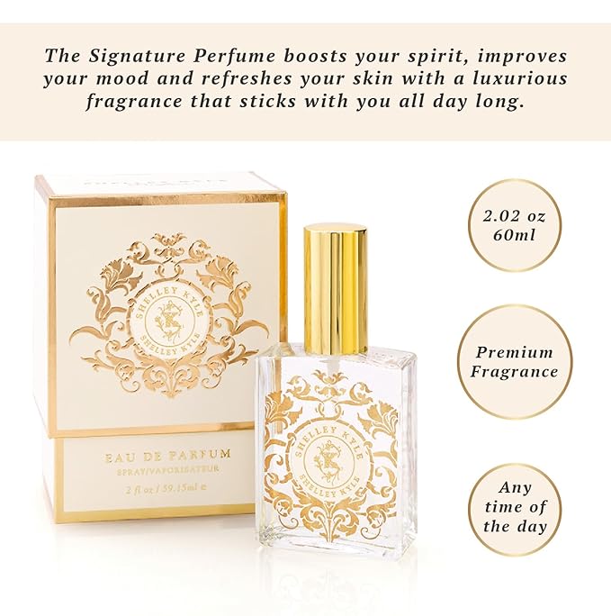 Shelley Kyle Signature Luxurious Perfume, Combination of Crushed Violet Leaves, Freesia and Lemon Zest, Perfect for Any Occasion, 60ml