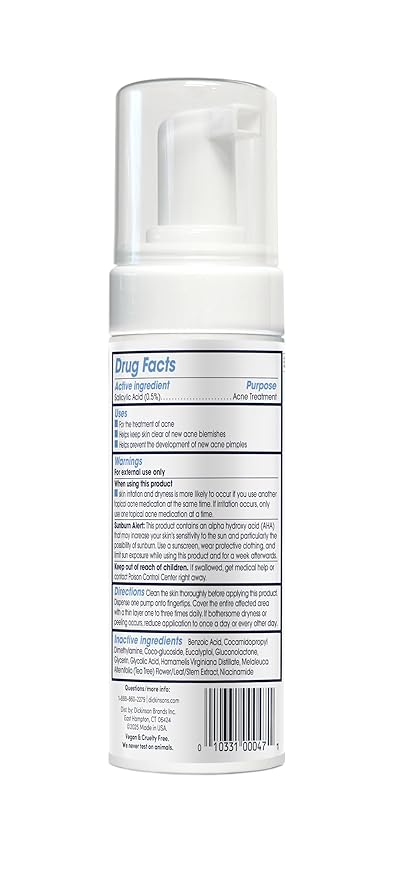 Dickinson’s Witch Hazel Exfoliating Bubble Toner with 0.5% Salicylic Acid, Glycolic Acid & Niacinamide | Clears Pores, Smooths Texture, Brightens Skin | Alcohol-Free, Fragrance-Free | 5 Fl Oz