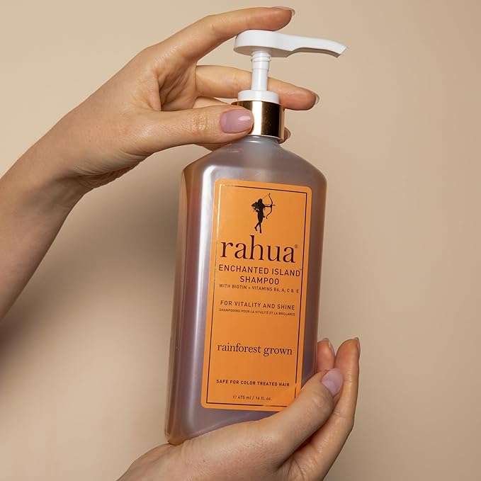 Rahua Enchanted Island Shampoo, Lush Pump, 16 Fl Oz, Promotes Strength, Hair Growth and Gives Shine to All Hair Types, Nourishing Hair Shampoo for Men and Women