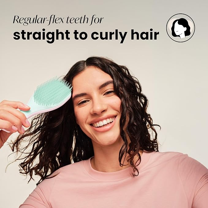 Tangle Teezer Ultimate Detangler Brush for Wet & Dry Hair, Eliminates Knots & Reduces Breakage for All Hair Types, Baby Pink & Mint