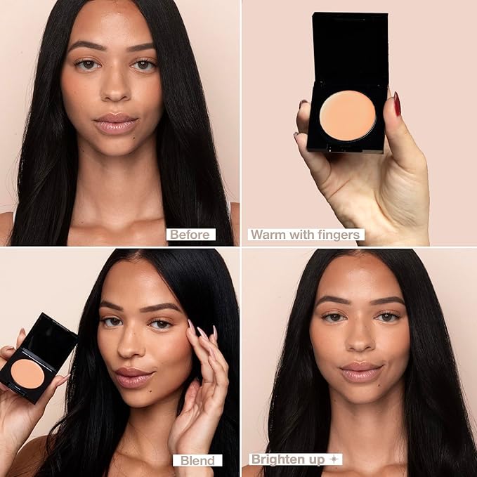 Palladio Under Eye Brightener, Conceal, Brightens, Reduces Appearance of Dark Circles, With Caffeine Peptides & Vitamin E, Tired Skin Color Correcting Brightener & Primer (Medium Nude)