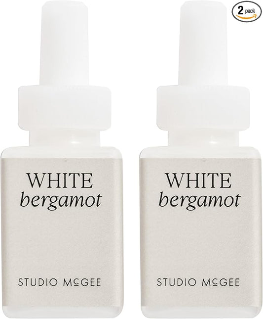 Pura x Studio McGee Home Scent Refill - Smart Air Diffuser - Up to 120-Hours of Luxury Fragrance per Refill - Home Essential - Clean & Safe Diffuser Fragrance - 2 Pack, White Bergamot