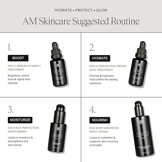 EXO SKIN SIMPLE - EXO H-SERUM™ Exoceuticals Hyaluronic Acid Treatment - Luxury Beauty Serum for Hydration - Premium Exosomes Skincare - Hydrating & Moisturizing with Aloe Vera - 30ml, 1fl.oz.