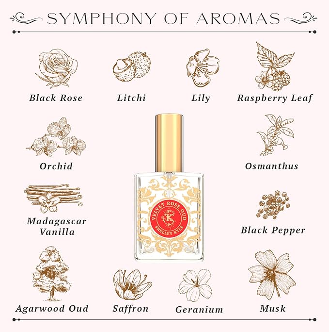 Shelley Kyle Unveiling Exquisite Fragrances with Travel Size Women Perfume. Discover Enchanting, and Tease Perfume for Women, plus Floral Scents Velvet Rose Oud Perfume 30ml