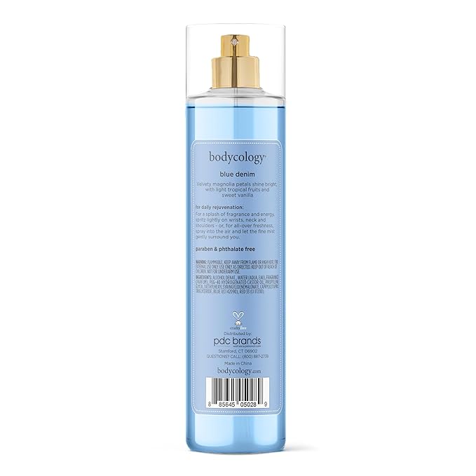 Bodycology Long-Lasting Fragrance Body Mist, Blue Denim, 8 fl oz