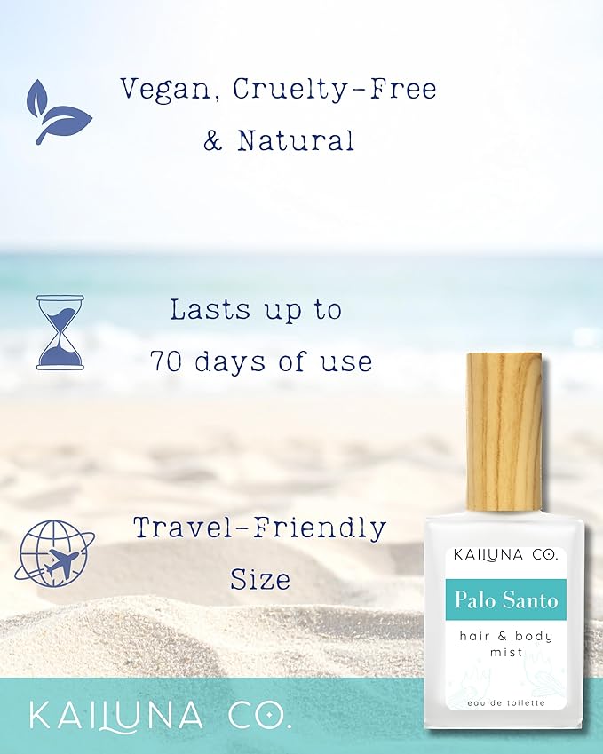 Palo Santo Natural Hair & Body Mist Spray, Pure Palo Santo Essential Oil, Alcohol-Free, Handmade in California, 0.5Fl Oz