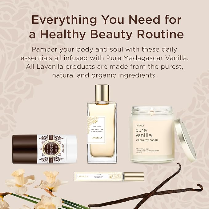 Lavanila Pure Vanilla Travel Size Roller Perfume for Women, 0.32 Oz - Pure Madagascar Vanilla & Creamy Tonka Bean, The Healthy Fragrance, Clean and Natural