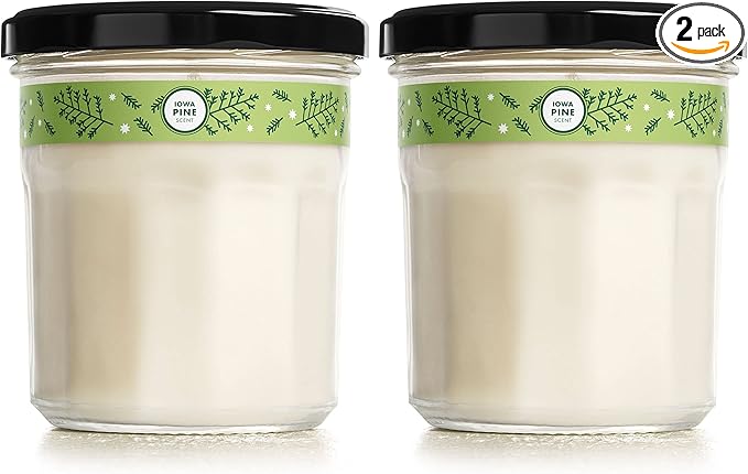 MRS. MEYER'S CLEAN DAY Soy Aromatherapy Candle, 35 Hour Burn Time, Made with Soy Wax and Essential Oils, Limited Edition Iowa Pine, 7.2 oz - Pack of 2