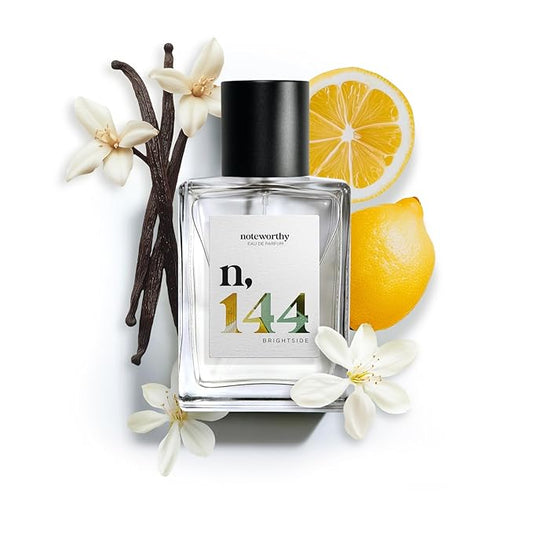Noteworthy n,144 Brightside Eau De Parfum – Citrus, Vanilla | Sophisticated, Warm Fragrance for Any Occasion | Long-lasting Unisex Perfume for Women & Men (50ml)