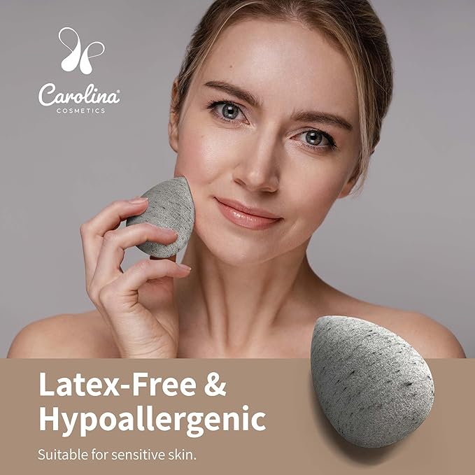 Carolina Cosmetics - Beauty Blender, Plant-Based Makeup Sponge - Soft, Reusable, Latex-Free, Made with Coconut Husk Powder for Foundation & Concealer