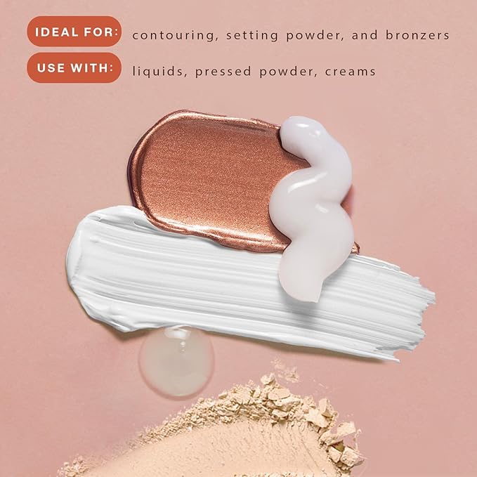 Kabuki Brush for Face - Ultra Soft Bronzer Brush for Blush, Loose Powder, Powder and Liquid Foundation & Self Tanner, Travel Friendy Makeup Blending Tool, Gentle on Skin