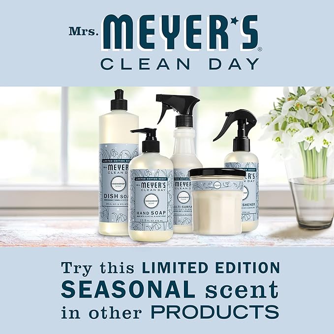 MRS. MEYER'S CLEAN DAY Soy Aromatherapy Candle, 35 Hour Burn Time, Made with Soy Wax and Essential Oils, Limited Edition Snowdrop, 7.2 oz - Pack of 2