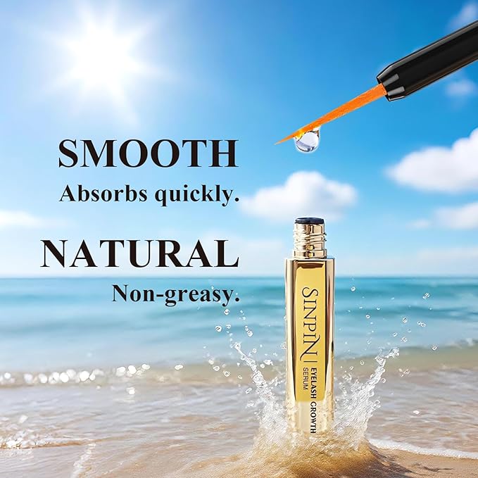 SINPIN Lash Serum for Eyelash Growth | Eyelash Serum without Prostaglandin, Premium Formula with Biotin, Panthenol & Peptides for Longer Thicker Lashes - Suero Para Pestañas Crecimiento, 5ML