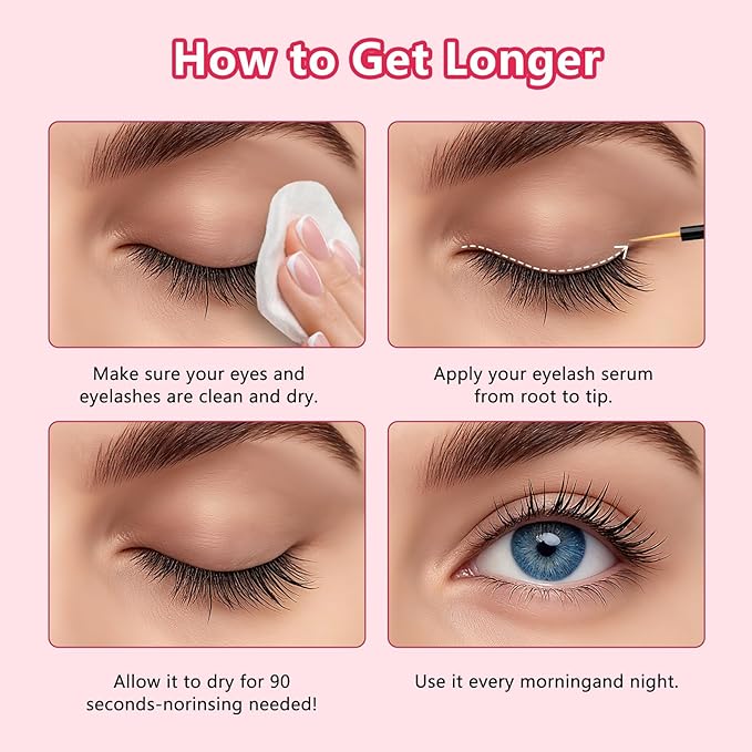 Lash Serum，Eyelash Growth Serum for Thicker, Longer, Fuller Eyelashes,Vegan and Cruelty-Free Formula for Sensitive Eyes 0.17 Fl Oz (Pack of 1)